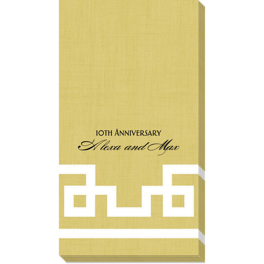 Gold Greek Key Caspari Guest Towels